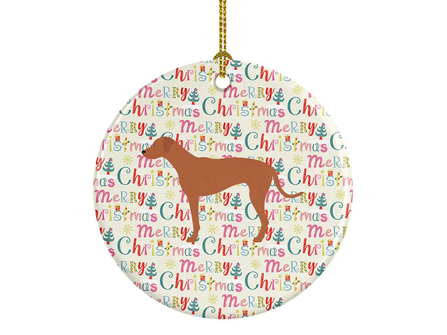 Rhodesian Ridgeback Merry Christmas Ceramic Ornament Christmas Tree Hanging Decorations for Home Christmas Holiday, Party, Gift, 3 in, Multicolor