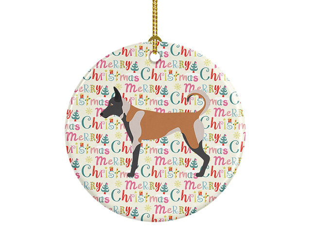 Belgian Malinois Merry Christmas Ceramic Ornament Christmas Tree Hanging Decorations for Home Christmas Holiday, Party, Gift, 3 in, Multicolor