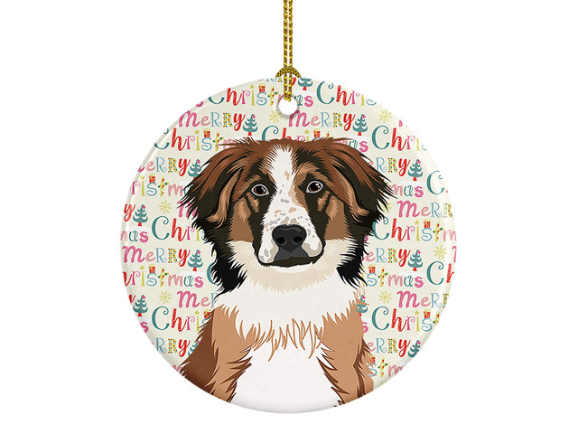 Australian Shepherd Red Tricolor #1 Christmas Ceramic Ornament Christmas Tree Hanging Decorations for Home Christmas Holiday, Party, Gift, 3 in,...