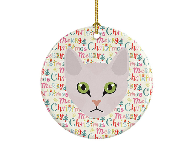 Burmilla Cat Christmas Ceramic Ornament Christmas Tree Hanging Decorations for Home Christmas Holiday, Party, Gift, 3 in, Multicolor