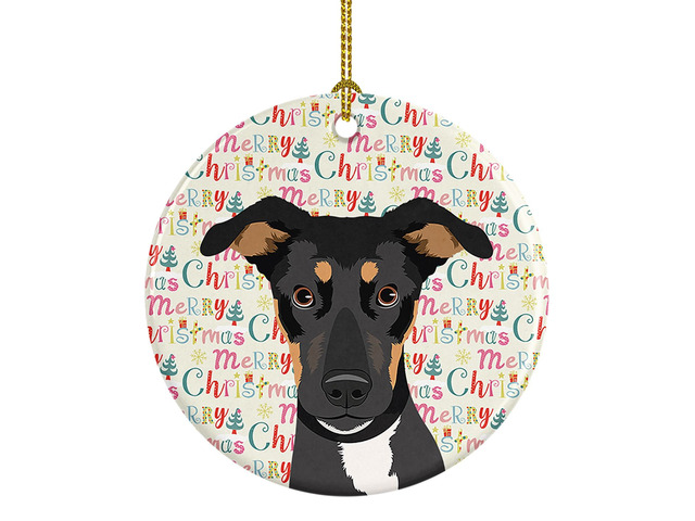 Rottweiler Black and Tan #6 Christmas Ceramic Ornament Christmas Tree Hanging Decorations for Home Christmas Holiday, Party, Gift, 3 in, Multicolor