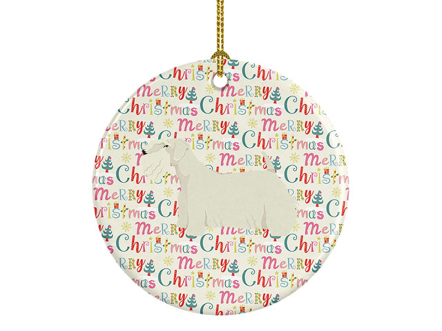 Sealyham Terrier Merry Christmas Ceramic Ornament Christmas Tree Hanging Decorations for Home Christmas Holiday, Party, Gift, 3 in, Multicolor