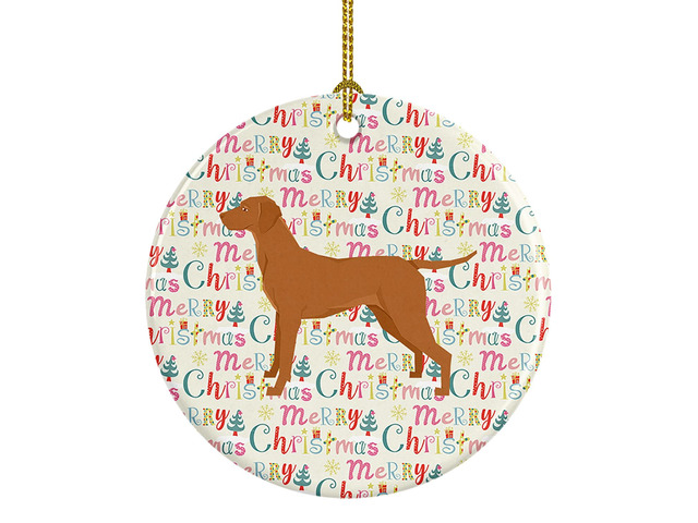 Vizsla Merry Christmas Ceramic Ornament Christmas Tree Hanging Decorations for Home Christmas Holiday, Party, Gift, 3 in, Multicolor