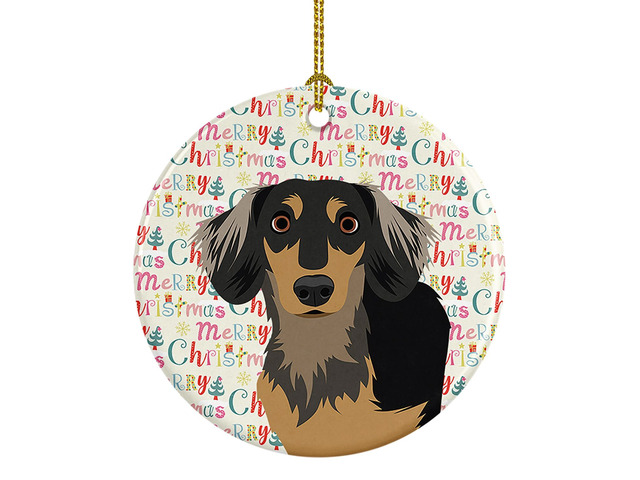 Chihuahua Black and Tan #4 Christmas Ceramic Ornament Christmas Tree Hanging Decorations for Home Christmas Holiday, Party, Gift, 3 in, Multicolor