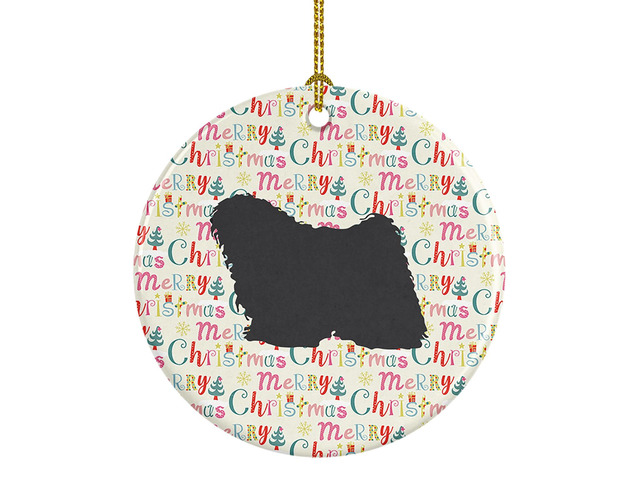 Puli Merry Christmas Ceramic Ornament Christmas Tree Hanging Decorations for Home Christmas Holiday, Party, Gift, 3 in, Multicolor