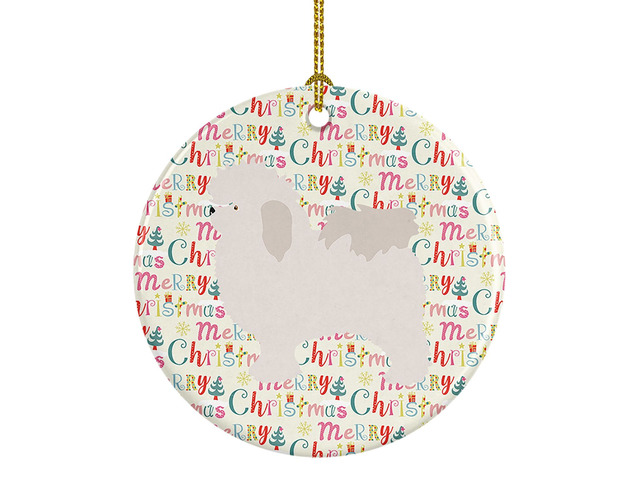 Bolognese Merry Christmas Ceramic Ornament Christmas Tree Hanging Decorations for Home Christmas Holiday, Party, Gift, 3 in, Multicolor