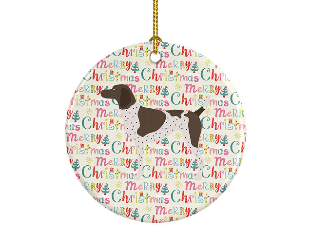 German Shorthaired Pointer Merry Christmas Ceramic Ornament Christmas Tree Hanging Decorations for Home Christmas Holiday, Party, Gift, 3 in,...