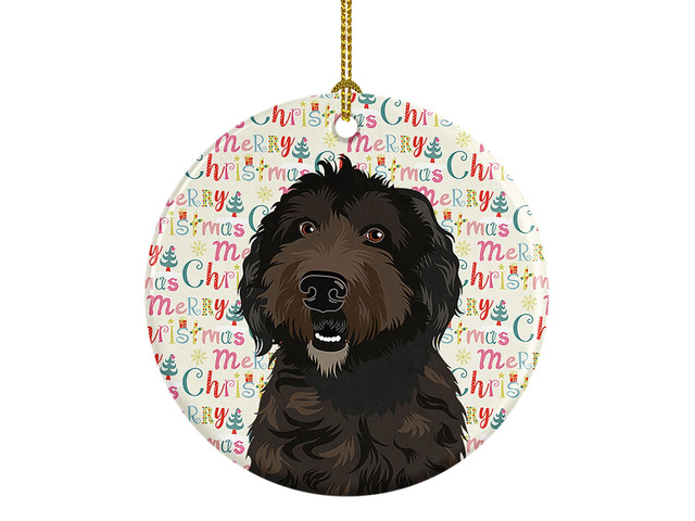 Doodle Chocolate #1 Christmas Ceramic Ornament Christmas Tree Hanging Decorations for Home Christmas Holiday, Party, Gift, 3 in, Multicolor