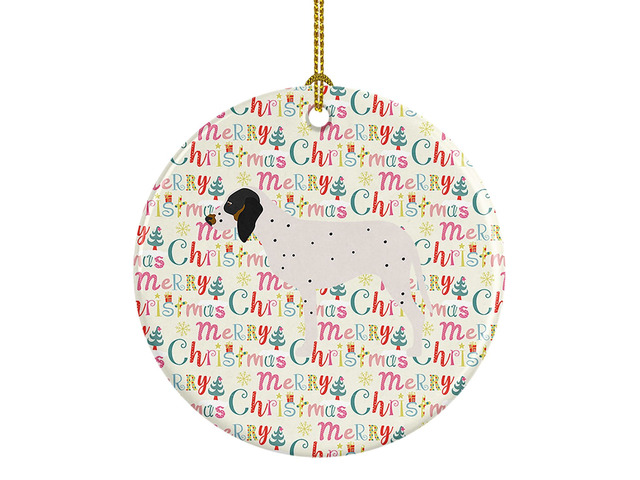 Gascon Saintongeois Merry Christmas Ceramic Ornament Christmas Tree Hanging Decorations for Home Christmas Holiday, Party, Gift, 3 in, Multicolor