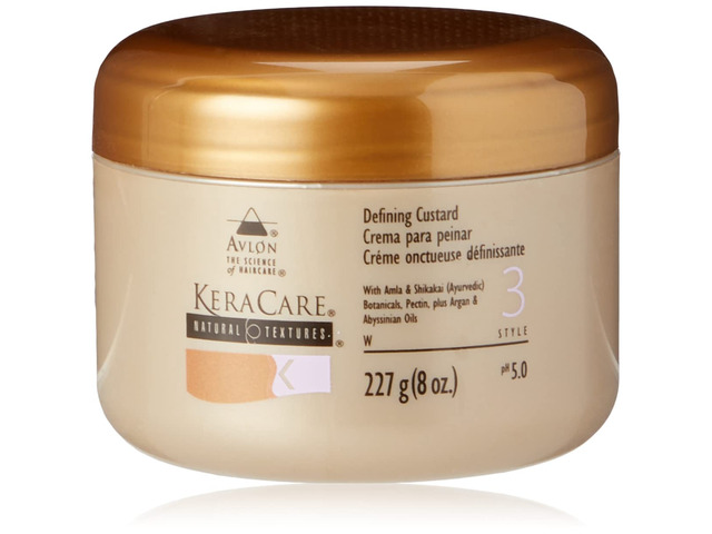 KeraCare Natural Textures Defining Custard - With Ayurvedic Botanicals - Moisturized, Well Defined Curls and Coils - Lasting Coils for Days