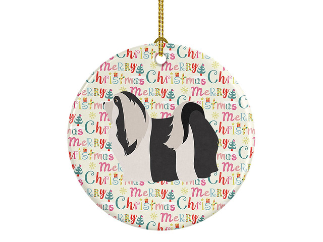 Havanese Merry Christmas Ceramic Ornament Christmas Tree Hanging Decorations for Home Christmas Holiday, Party, Gift, 3 in, Multicolor