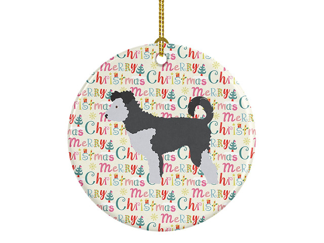 Pumi Merry Christmas Ceramic Ornament Christmas Tree Hanging Decorations for Home Christmas Holiday, Party, Gift, 3 in, Multicolor