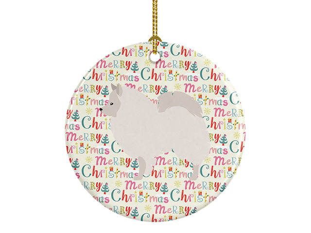 German Spitz Merry Christmas Ceramic Ornament Christmas Tree Hanging Decorations for Home Christmas Holiday, Party, Gift, 3 in, Multicolor