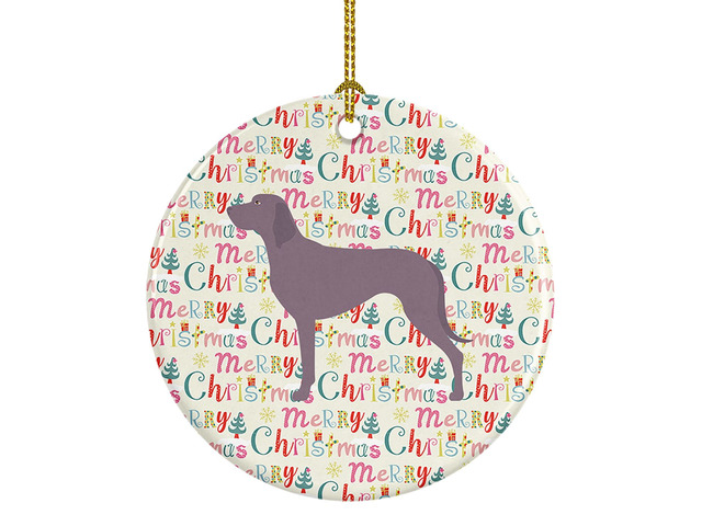 Weimaraner Merry Christmas Ceramic Ornament Christmas Tree Hanging Decorations for Home Christmas Holiday, Party, Gift, 3 in, Multicolor