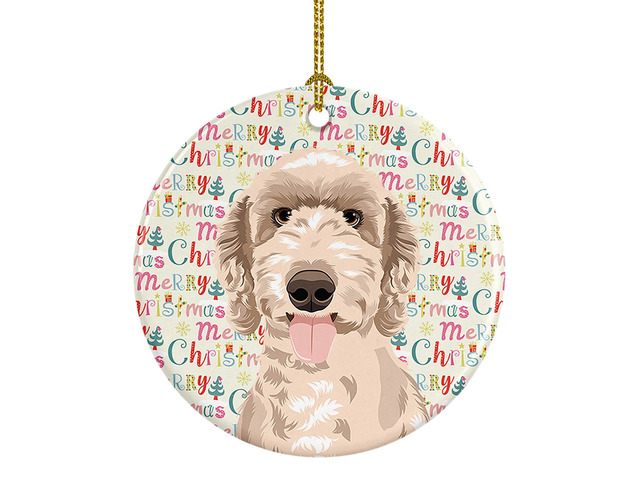 Doodle Fawn #5 Christmas Ceramic Ornament Christmas Tree Hanging Decorations for Home Christmas Holiday, Party, Gift, 3 in, Multicolor