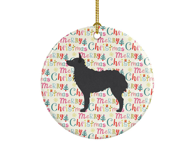 Croatian Sheepdog Merry Christmas Ceramic Ornament Christmas Tree Hanging Decorations for Home Christmas Holiday, Party, Gift, 3 in, Multicolor