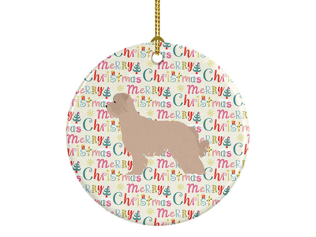 Pyrenean Shepherd Dog Merry Christmas Ceramic Ornament Christmas Tree Hanging Decorations for Home Christmas Holiday, Party, Gift, 3 in, Multicolor