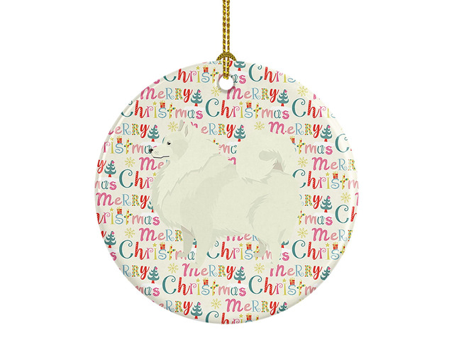 Spitz Merry Christmas Ceramic Ornament Christmas Tree Hanging Decorations for Home Christmas Holiday, Party, Gift, 3 in, Multicolor