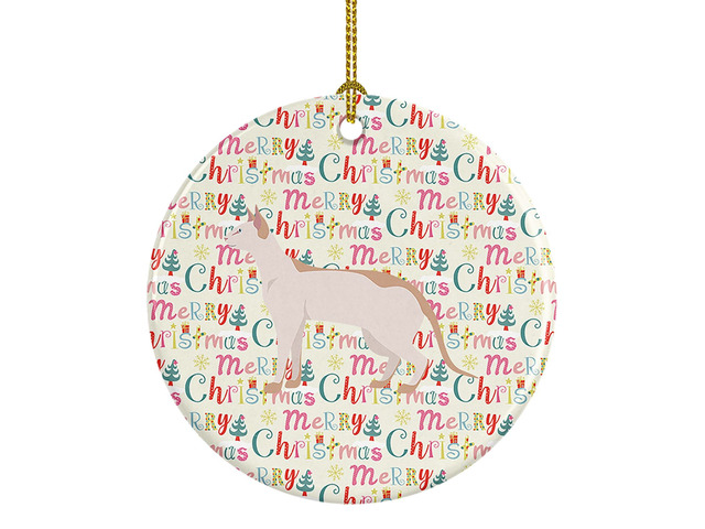 Colorpoint Shorthair #3 Cat Christmas Ceramic Ornament Christmas Tree Hanging Decorations for Home Christmas Holiday, Party, Gift, 3 in, Multicolor