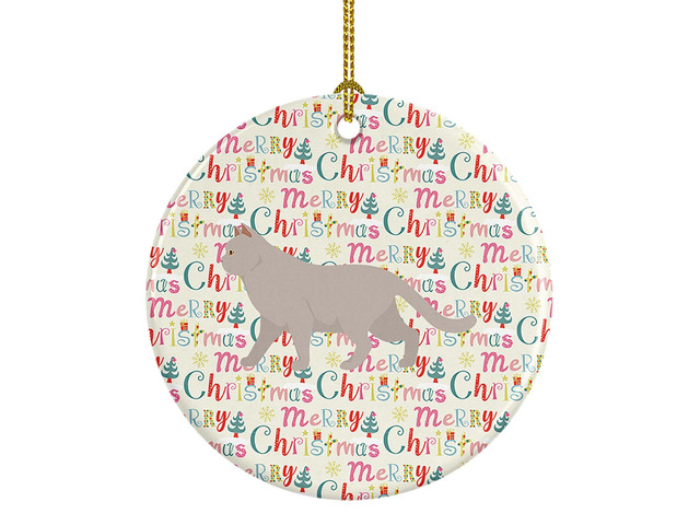 British Shorthair #2 Cat Christmas Ceramic Ornament Christmas Tree Hanging Decorations for Home Christmas Holiday, Party, Gift, 3 in, Multicolor