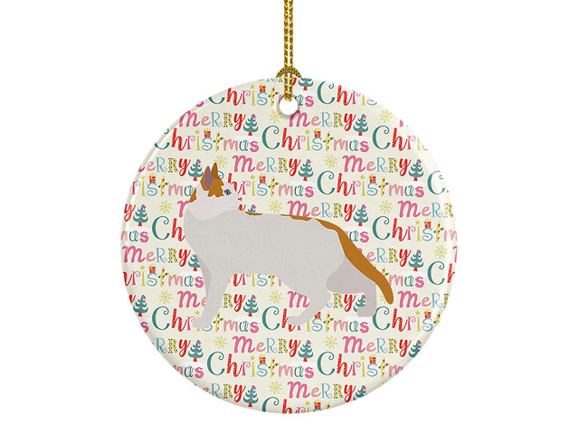 Arabian Mau Cat Christmas Ceramic Ornament Christmas Tree Hanging Decorations for Home Christmas Holiday, Party, Gift, 3 in, Multicolor