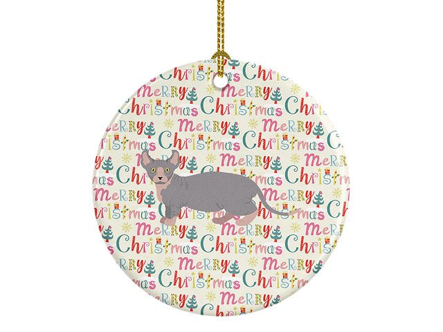 Dwelf #4 Cat Christmas Ceramic Ornament Christmas Tree Hanging Decorations for Home Christmas Holiday, Party, Gift, 3 in, Multicolor