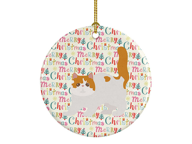 Exotic Shorthair #4 Cat Christmas Ceramic Ornament Christmas Tree Hanging Decorations for Home Christmas Holiday, Party, Gift, 3 in, Multicolor