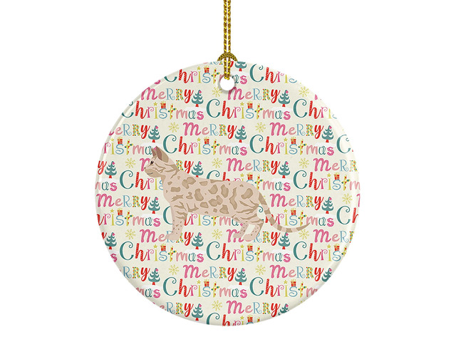 Bengal #1 Cat Christmas Ceramic Ornament Christmas Tree Hanging Decorations for Home Christmas Holiday, Party, Gift, 3 in, Multicolor