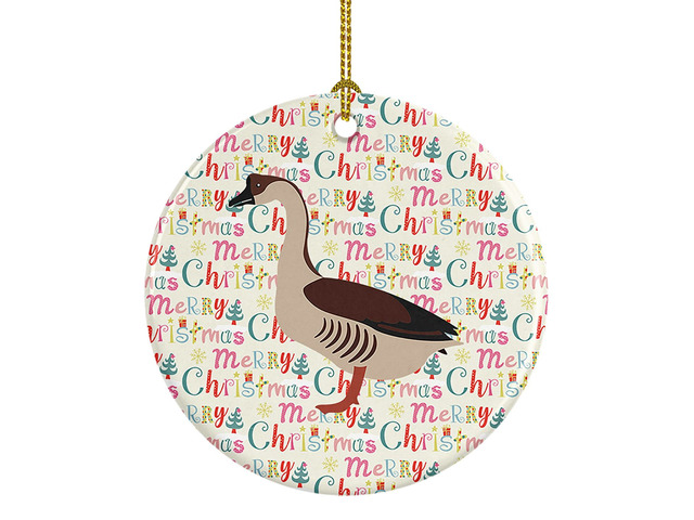 Chinese Goose Christmas Ceramic Ornament Christmas Tree Hanging Decorations for Home Christmas Holiday, Party, Gift, 3 in, Multicolor