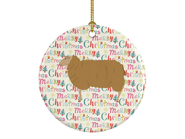 East Friesian Sheep Christmas Ceramic Ornament Christmas Tree Hanging Decorations for Home Christmas Holiday, Party, Gift, 3 in, Multicolor