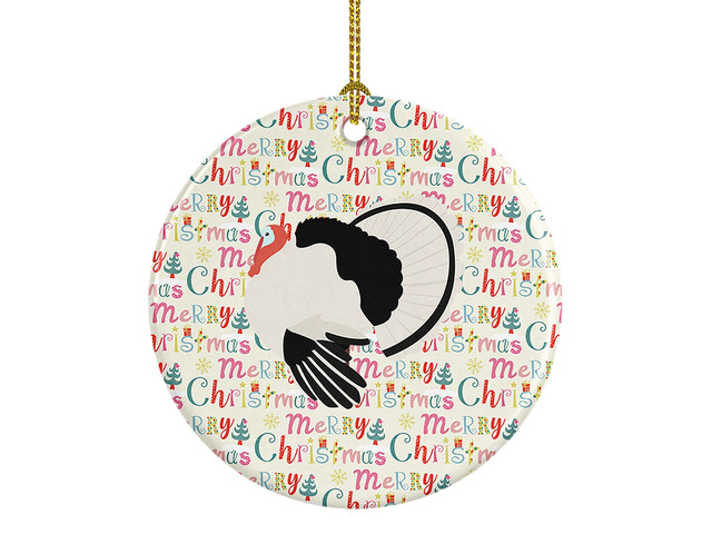 Royal Palm Turkey Christmas Ceramic Ornament Christmas Tree Hanging Decorations for Home Christmas Holiday, Party, Gift, 3 in, Multicolor