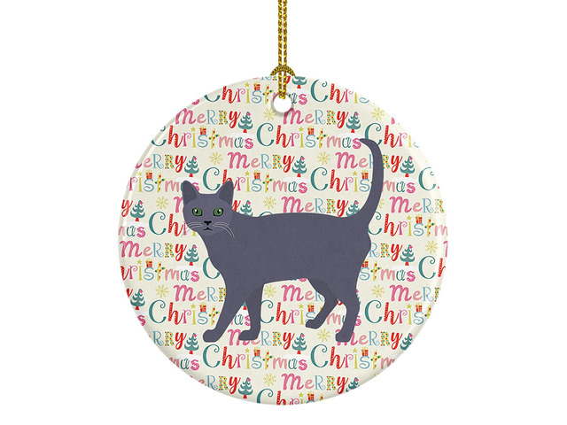 Korat #3 Cat Christmas Ceramic Ornament Christmas Tree Hanging Decorations for Home Christmas Holiday, Party, Gift, 3 in, Multicolor