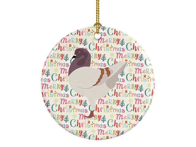 German Modena Pigeon Christmas Ceramic Ornament Christmas Tree Hanging Decorations for Home Christmas Holiday, Party, Gift, 3 in, Multicolor