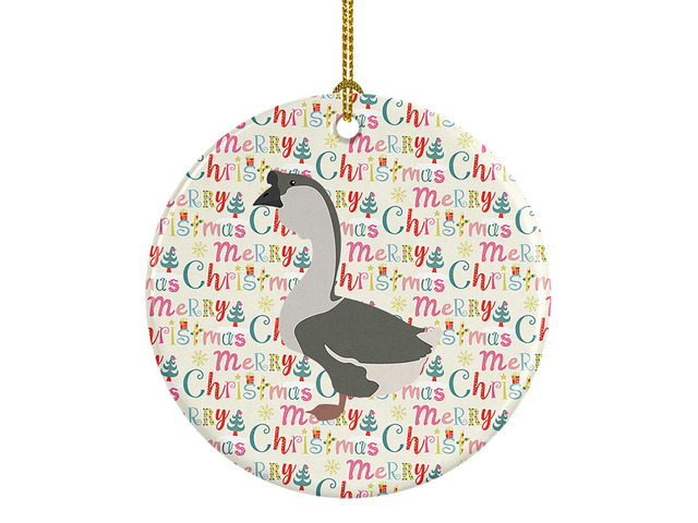 African Goose Christmas Ceramic Ornament Christmas Tree Hanging Decorations for Home Christmas Holiday, Party, Gift, 3 in, Multicolor