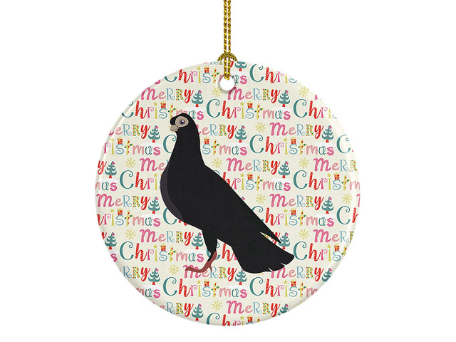 Budapest Highflyer Pigeon Christmas Ceramic Ornament Christmas Tree Hanging Decorations for Home Christmas Holiday, Party, Gift, 3 in, Multicolor