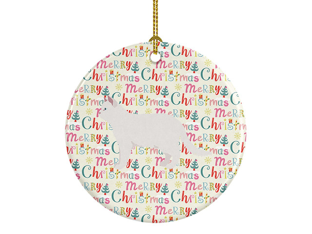Poodle Cat #2 Cat Christmas Ceramic Ornament Christmas Tree Hanging Decorations for Home Christmas Holiday, Party, Gift, 3 in, Multicolor
