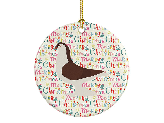 Large Pigeon Christmas Ceramic Ornament Christmas Tree Hanging Decorations for Home Christmas Holiday, Party, Gift, 3 in, Multicolor