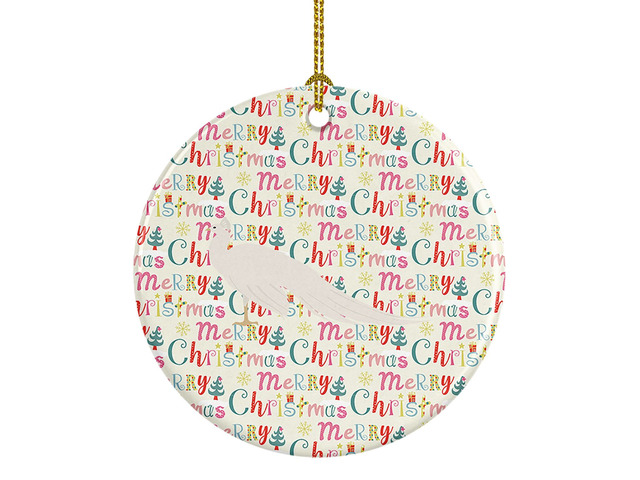White Peacock Peafowl Christmas Ceramic Ornament Christmas Tree Hanging Decorations for Home Christmas Holiday, Party, Gift, 3 in, Multicolor