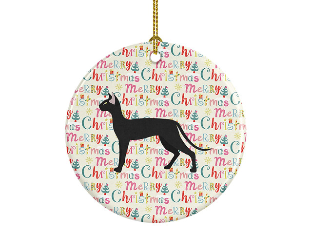 Oriental Shorthair #1 Cat Christmas Ceramic Ornament Christmas Tree Hanging Decorations for Home Christmas Holiday, Party, Gift, 3 in, Multicolor