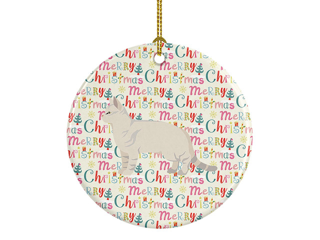 American Shorthair #2 Cat Christmas Ceramic Ornament Christmas Tree Hanging Decorations for Home Christmas Holiday, Party, Gift, 3 in, Multicolor