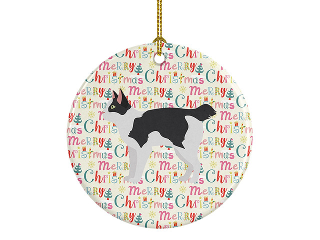 Japanese Bobtail Cat Christmas Ceramic Ornament Christmas Tree Hanging Decorations for Home Christmas Holiday, Party, Gift, 3 in, Multicolor