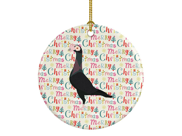 English Carrier Pigeon Christmas Ceramic Ornament Christmas Tree Hanging Decorations for Home Christmas Holiday, Party, Gift, 3 in, Multicolor