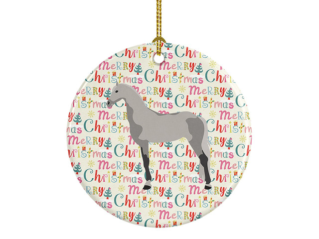 Orlov Trotter Horse Christmas Ceramic Ornament Christmas Tree Hanging Decorations for Home Christmas Holiday, Party, Gift, 3 in, Multicolor