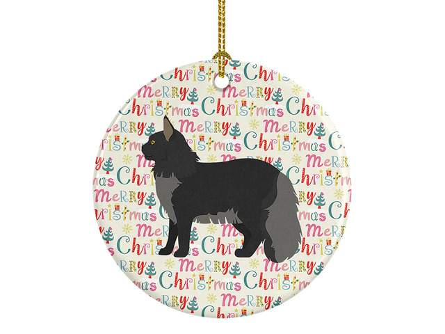 Maine Coon #2 Cat Christmas Ceramic Ornament Christmas Tree Hanging Decorations for Home Christmas Holiday, Party, Gift, 3 in, Multicolor