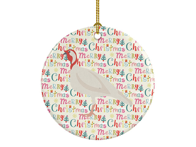 Beltsville Small White Turkey Hen Christmas Ceramic Ornament Christmas Tree Hanging Decorations for Home Christmas Holiday, Party, Gift, 3 in,...