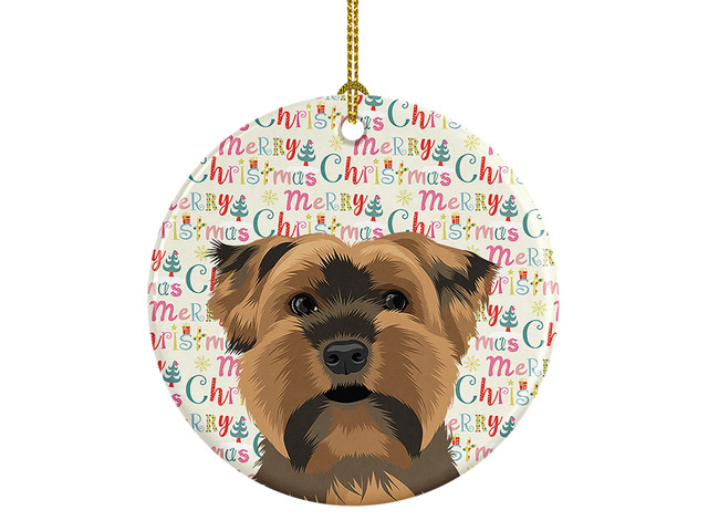 Yorkie Chocolate #1 Christmas Ceramic Ornament Christmas Tree Hanging Decorations for Home Christmas Holiday, Party, Gift, 3 in, Multicolor