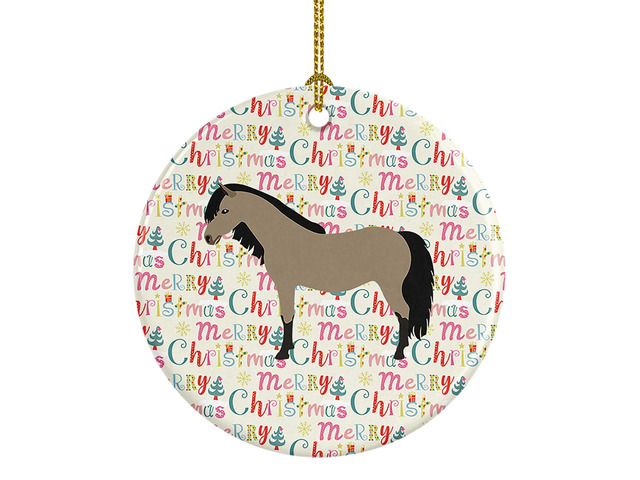Welsh Pony Horse Christmas Ceramic Ornament Christmas Tree Hanging Decorations for Home Christmas Holiday, Party, Gift, 3 in, Multicolor