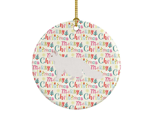 Oregon Rex #2 Cat Christmas Ceramic Ornament Christmas Tree Hanging Decorations for Home Christmas Holiday, Party, Gift, 3 in, Multicolor