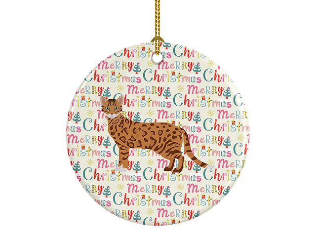 Cheetoh #1 Cat Christmas Ceramic Ornament Christmas Tree Hanging Decorations for Home Christmas Holiday, Party, Gift, 3 in, Multicolor