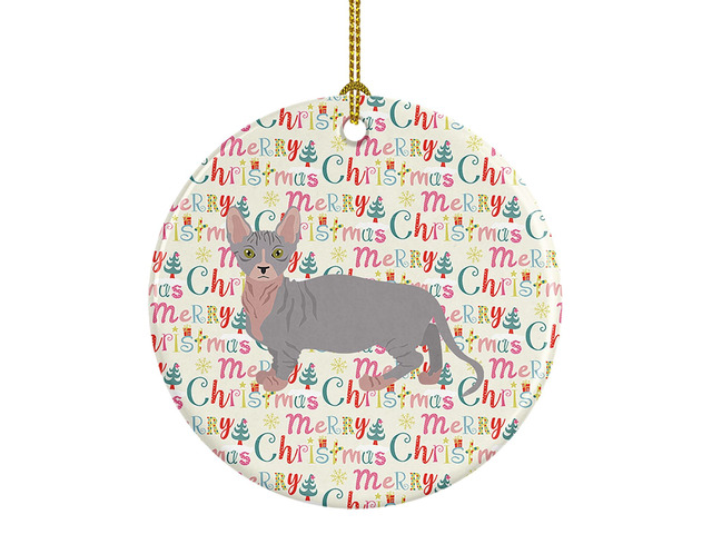 Bambino #1 Cat Christmas Ceramic Ornament Christmas Tree Hanging Decorations for Home Christmas Holiday, Party, Gift, 3 in, Multicolor